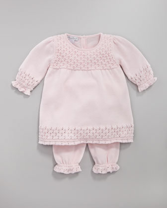 Kissy Kissy Crocheted Dress and Leggings Set Kissy Kissy Crocheted Dress and Leggings Set
