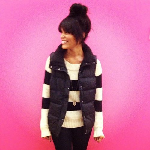 Assistant Editor Brittney Stephens showed off how to layer up with her new puffy vest.
Assistant Editor Brittney Stephens showed off how to layer up with her new puffy vest.