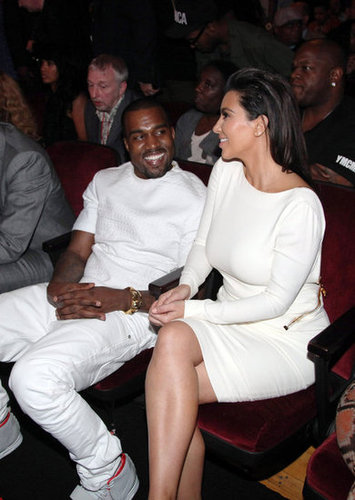 Kim Kardashian and Kanye West shared a laugh in the front row at the 2012 BET Awards in LA.
Kim Kardashian and Kanye West shared a laugh in the front row at the 2012 BET Awards in LA.