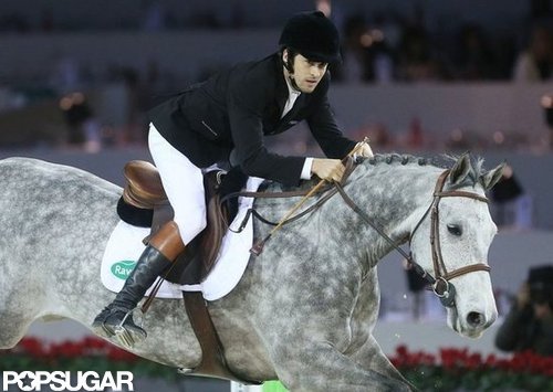 Guillaume Canet rode a horse in the Paris Masters.
Guillaume Canet rode a horse in the Paris Masters.