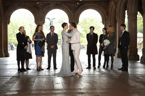 Blair and Chuck say their own vows, which includes a throwback to an earlier episode: "Three words. Eight letters."
Blair and Chuck say their own vows, which includes a throwback to an earlier episode: "Three words. Eight letters."