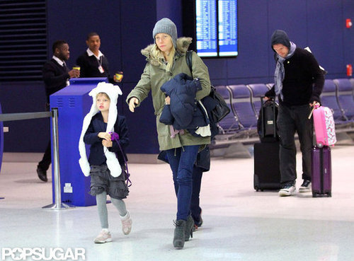 Gwyneth Paltrow and Chris Martin arrived in NYC in January 2012 with their kids Apple and Moses.
Gwyneth Paltrow and Chris Martin arrived in NYC in January 2012 with their kids Apple and Moses.