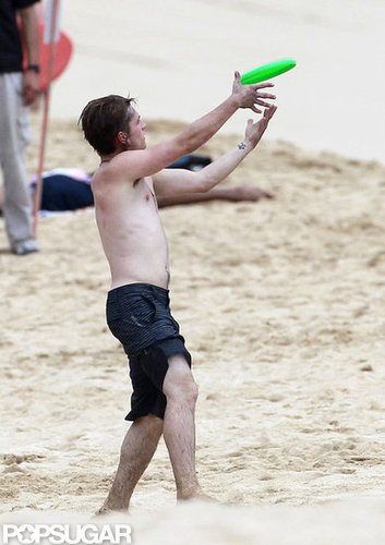 Josh Hutcherson caught a frisbee on the beach.
Josh Hutcherson caught a frisbee on the beach.