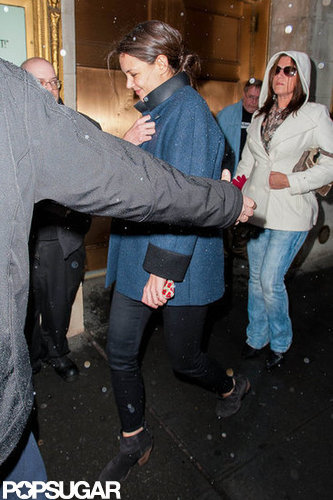 Katie Holmes was escorted into her Broadway show.
Katie Holmes was escorted into her Broadway show.