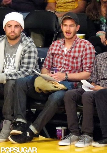 Andrew Garfield Snags a Courtside Seat at the Lakers Game Andrew Garfield Snags a Courtside Seat at the Lakers Game