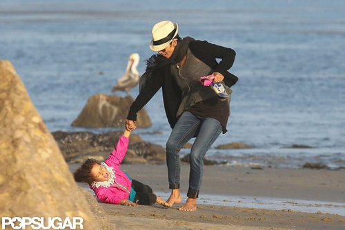 Halle Berry and Nahla Stroll and Twirl in the Sand Halle Berry and Nahla Stroll and Twirl in the Sand