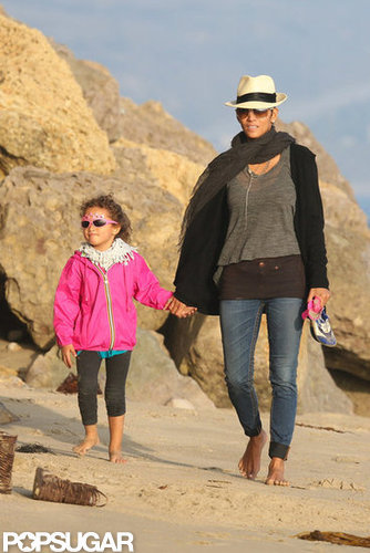 Halle Berry walked hand in hand with daughter Nahla on Sunday.
Halle Berry walked hand in hand with daughter Nahla on Sunday.