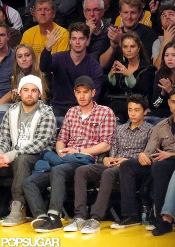 Andrew Garfield kept an eye on the action.
Andrew Garfield kept an eye on the action.