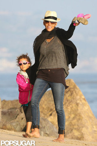 Halle Berry and Nahla Stroll and Twirl in the Sand Halle Berry and Nahla Stroll and Twirl in the Sand