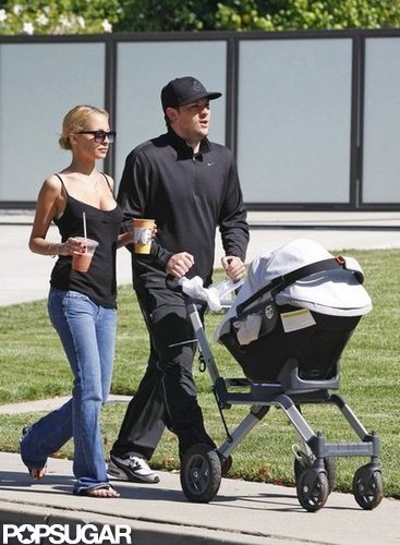 In May 2008, Nicole Richie and Joel Madden took their daughter, Harlow, out for a walk in LA.
In May 2008, Nicole Richie and Joel Madden took their daughter, Harlow, out for a walk in LA.