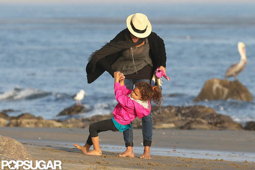 Halle Berry and Nahla Stroll and Twirl in the Sand Halle Berry and Nahla Stroll and Twirl in the Sand