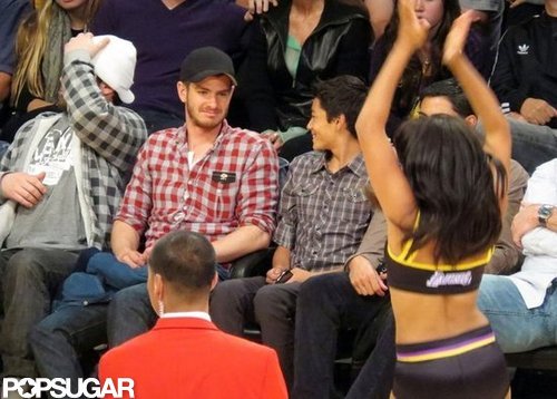 Andrew Garfield Snags a Courtside Seat at the Lakers Game Andrew Garfield Snags a Courtside Seat at the Lakers Game
