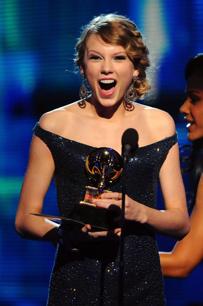 Taylor Swift took the stage to accept a Grammy in January 2010.
Taylor Swift took the stage to accept a Grammy in January 2010.