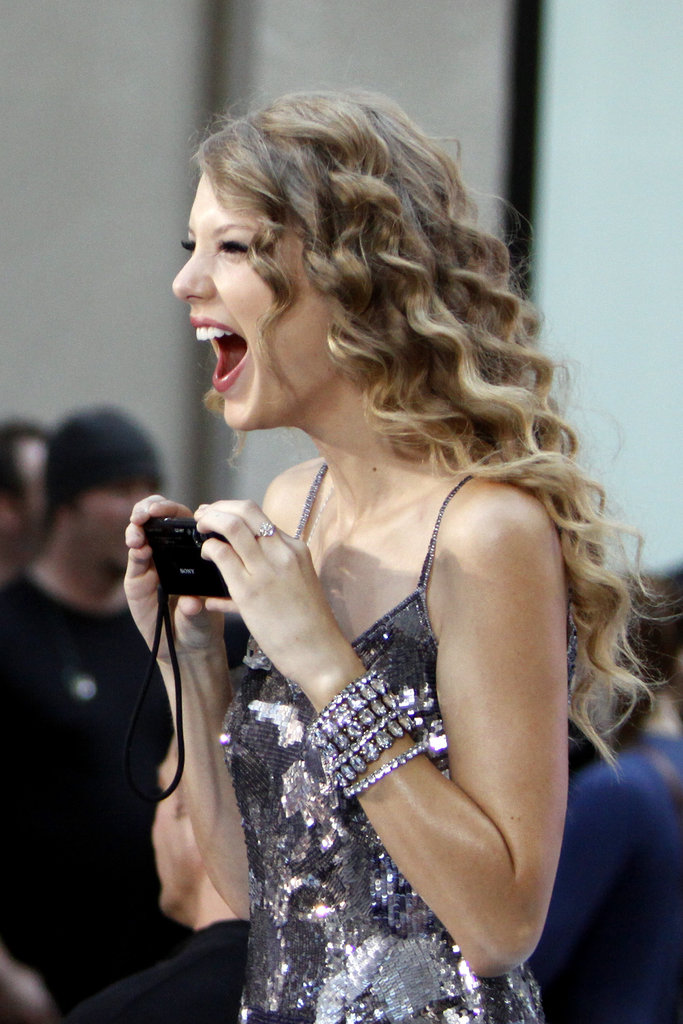 Taylor Swift took pictures of her fans while performing on the Today show in October 2010.
Taylor Swift took pictures of her fans while performing on the Today show in October 2010.
