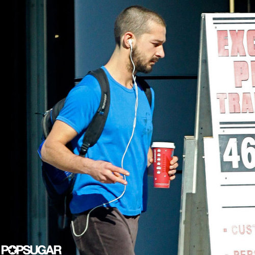 Shia LaBeouf grabbed a coffee after his workout.
Shia LaBeouf grabbed a coffee after his workout.