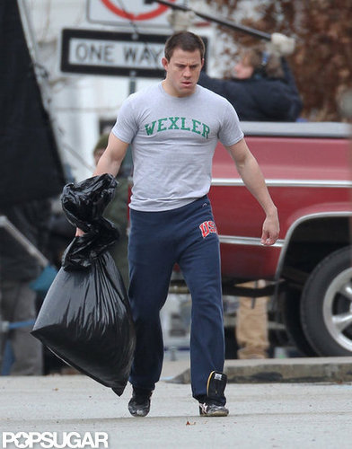 Channing Tatum Flexes His Muscles on Set Following a Boys' Weekend Channing Tatum Flexes His Muscles on Set Following a Boys' Weekend
