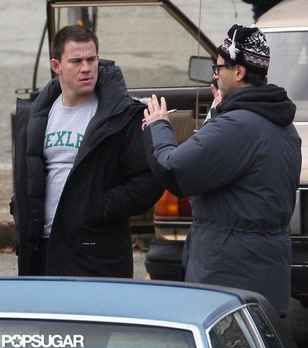 Channing Tatum Flexes His Muscles on Set Following a Boys' Weekend Channing Tatum Flexes His Muscles on Set Following a Boys' Weekend