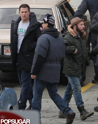 Channing Tatum Flexes His Muscles on Set Following a Boys' Weekend Channing Tatum Flexes His Muscles on Set Following a Boys' Weekend