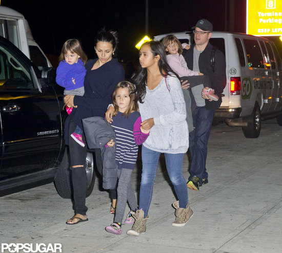 Matt Damon traveled with Luciana Damon, Isabella Damon, Alexia Barroso, Gia Damon, and Stella Damon.
Matt Damon traveled with Luciana Damon, Isabella Damon, Alexia Barroso, Gia Damon, and Stella Damon.