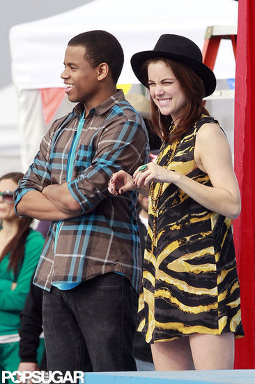 Tristan Wilds and Jessica Stroup filmed a scene for 90210.
Tristan Wilds and Jessica Stroup filmed a scene for 90210.