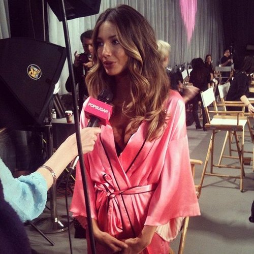Victoria's Secret Angel Lily Aldridge talked about motherhood before hitting the runway.
Victoria's Secret Angel Lily Aldridge talked about motherhood before hitting the runway.