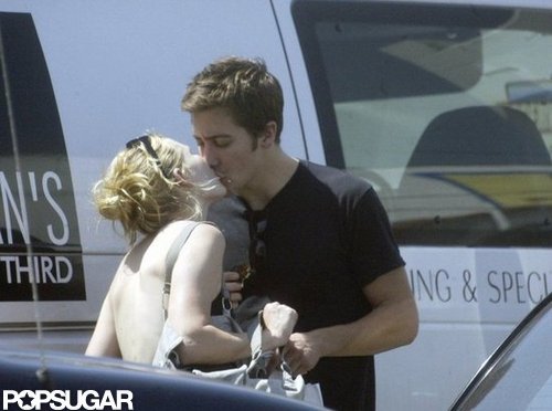 Jake Gyllenhaal and Kirsten Dunst kissed after lunch at LA's Joan's on Third in March 2003.
Jake Gyllenhaal and Kirsten Dunst kissed after lunch at LA's Joan's on Third in March 2003.