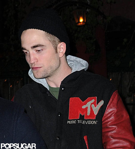 Robert Pattinson wore an MTV jacket.
Robert Pattinson wore an MTV jacket.