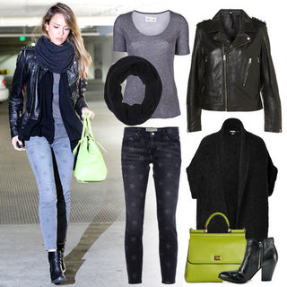 Jessica Alba Wearing a Studded Leather Jacket | Pictures