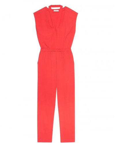 Sandro's chic red jumpsuit ($238, originally $340) can easily pair with flats for a festive night yet is still very comfortable for a low-key NYE.
Sandro's chic red jumpsuit ($238, originally $340) can easily pair with flats for a festive night yet is still very comfortable for a low-key NYE.
