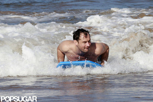 Jude Law showed off his bodysurfing skills.
Jude Law showed off his bodysurfing skills.