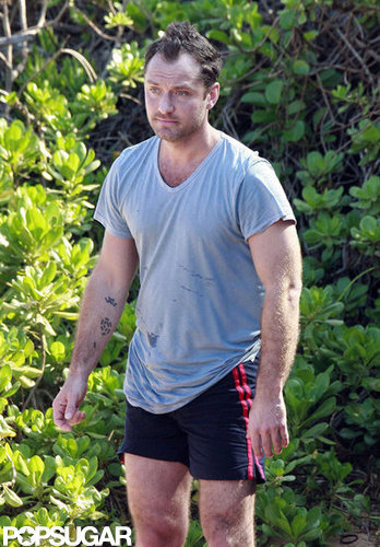 Jude Law threw on a t-shirt.
Jude Law threw on a t-shirt.
