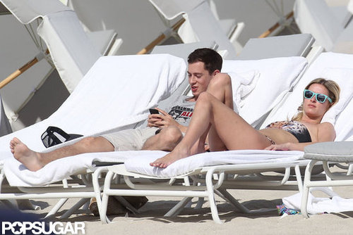 Nicky Hilton and boyfriend James Rothschild relaxed on a beach in Miami.
Nicky Hilton and boyfriend James Rothschild relaxed on a beach in Miami.