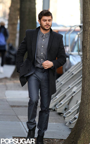 Zac Efron Suits Up For a Day on Set Ahead of the People's Choice Awards Zac Efron Suits Up For a Day on Set Ahead of the People's Choice Awards