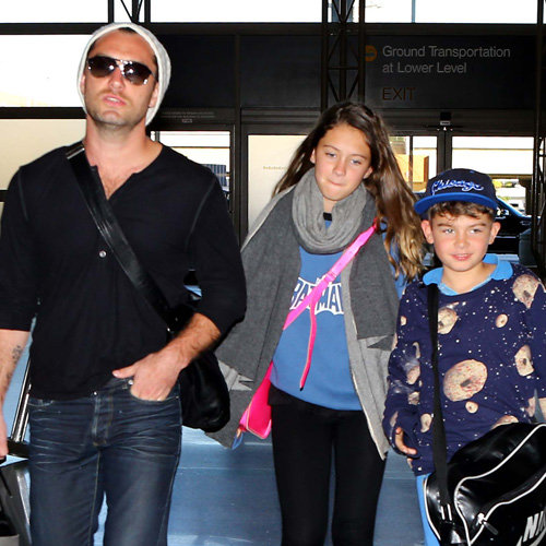 Jude Law With Kids Iris and Rudy at LAX | Pictures