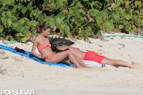 Olivia Palermo and boyfriend, Johannes Huebl, lay on the beach together in St. Barts.
Olivia Palermo and boyfriend, Johannes Huebl, lay on the beach together in St. Barts.