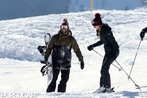 Jason Statham and Rosie Huntington-Whiteley Show PDA on the Slopes Jason Statham and Rosie Huntington-Whiteley Show PDA on the Slopes