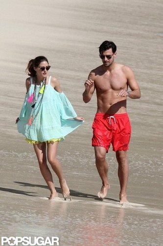 Olivia Palermo and Johannes Huebl strolled on the beach.
Olivia Palermo and Johannes Huebl strolled on the beach.