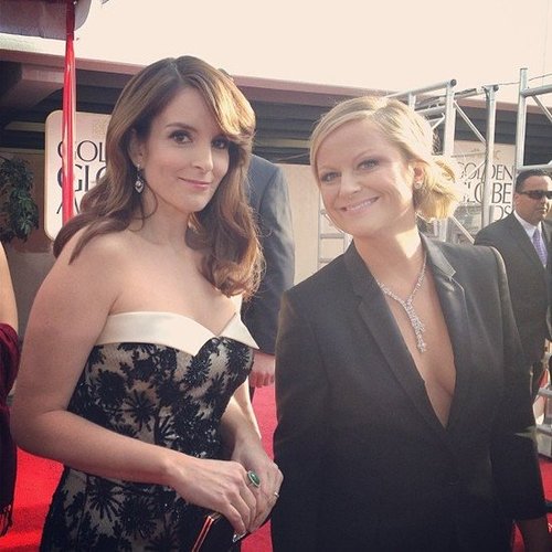Golden Globes hosts Tina Fey and Amy Poehler posed together on the red carpet before heading into the show.
Source: Instagram user goldenglobes
Golden Globes hosts Tina Fey and Amy Poehler posed together on the red carpet before heading into the show.
Source: Instagram user goldenglobes