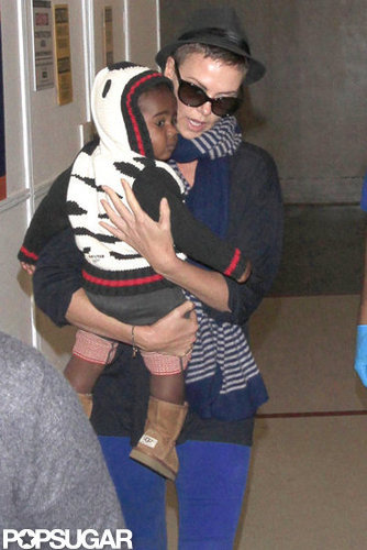 Charlize Theron held baby Jackson Theron close.
Charlize Theron held baby Jackson Theron close.