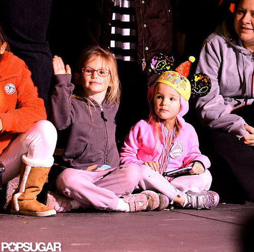 Seraphina and Violet Affleck watched a Disneyland parade.
Seraphina and Violet Affleck watched a Disneyland parade.