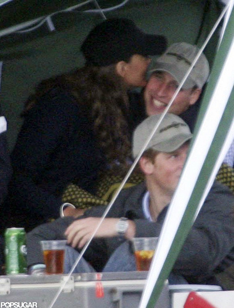 In June 2008, Kate snuck a kiss during William's birthday party at the Beaufort Polo Club.
In June 2008, Kate snuck a kiss during William's birthday party at the Beaufort Polo Club.