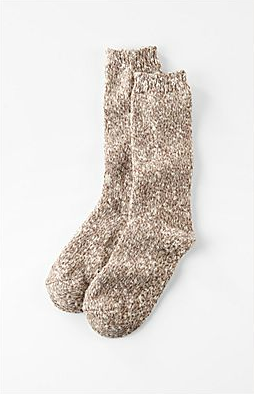 With a nonskid gripper feature, these J. Jill oatmeal-hued tweed socks ($13) are ideal for lounging around the house.
With a nonskid gripper feature, these J. Jill oatmeal-hued tweed socks ($13) are ideal for lounging around the house.