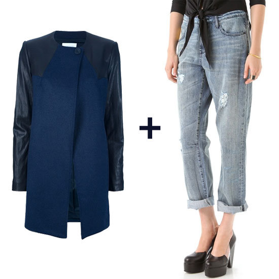 Try pairing a luxe touch to light-wash boyfriend jeans with a sleek leather-sleeved coat. Then, complete the look with high-heel ankle boots for extra polish.
Get the look:
Balmain Leather-Sleeve Coat ($897, originally $1,196)
Sass & Bide 3rd Person Boyfriend Jean ($160, originally $320)
Try pairing a luxe touch to light-wash boyfriend jeans with a sleek leather-sleeved coat. Then, complete the look with high-heel ankle boots for extra polish.
Get the look:
Balmain Leather-Sleeve Coat ($897, originally $1,196)
Sass & Bide 3rd Person Boyfriend Jean ($160, originally $320)