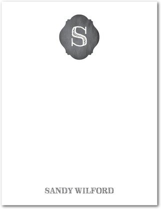 Go sleek and preppy with this simple monogram stationery ($16 for 10), which features a striped backing.
Go sleek and preppy with this simple monogram stationery ($16 for 10), which features a striped backing.