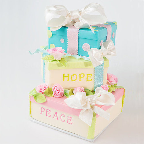 Gift Box Cake Filled with Peace and Hope in 2013