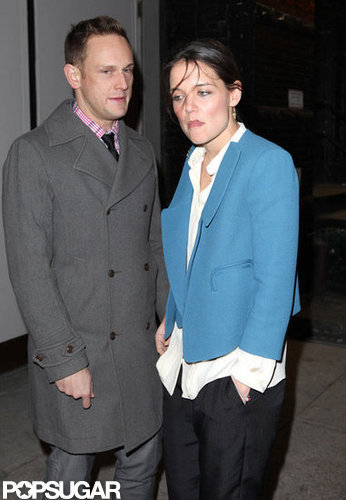 Katie Holmes attended a Broadway show with a friend.
Katie Holmes attended a Broadway show with a friend.