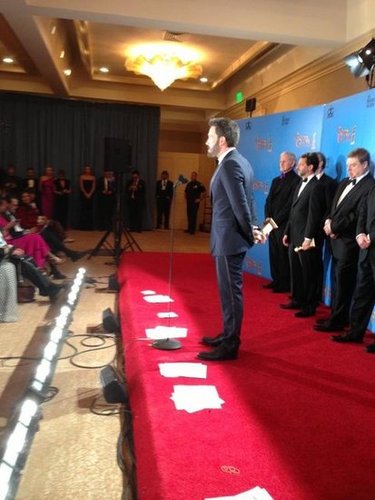 Ben Affleck and his Argo team answered questions in the press room after their big win.
Source: Facebook user Ben Affleck
Ben Affleck and his Argo team answered questions in the press room after their big win.
Source: Facebook user Ben Affleck