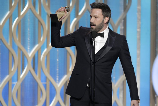 Ben Affleck got emotional while accepting his award.
Ben Affleck got emotional while accepting his award.