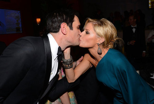 Modern Family costars Ty Burrell and Julie Bowen shared a moment together at a Golden Globes after party.
Modern Family costars Ty Burrell and Julie Bowen shared a moment together at a Golden Globes after party.