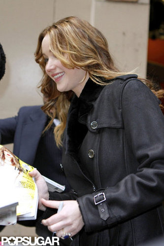 Jennifer Lawrence greeted a fan.
Jennifer Lawrence greeted a fan.